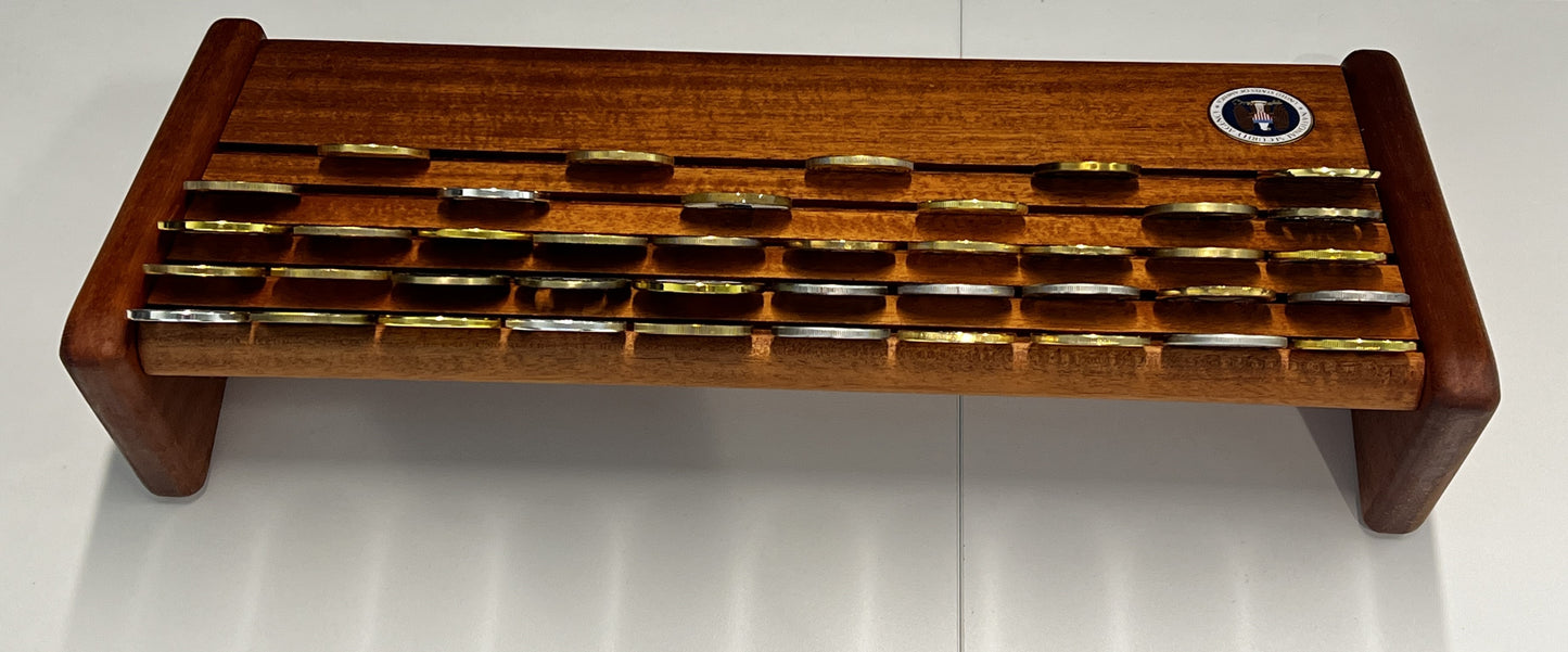 Large Mahogany Challenge Coin Display