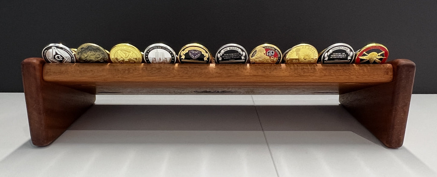 Large Mahogany Challenge Coin Display