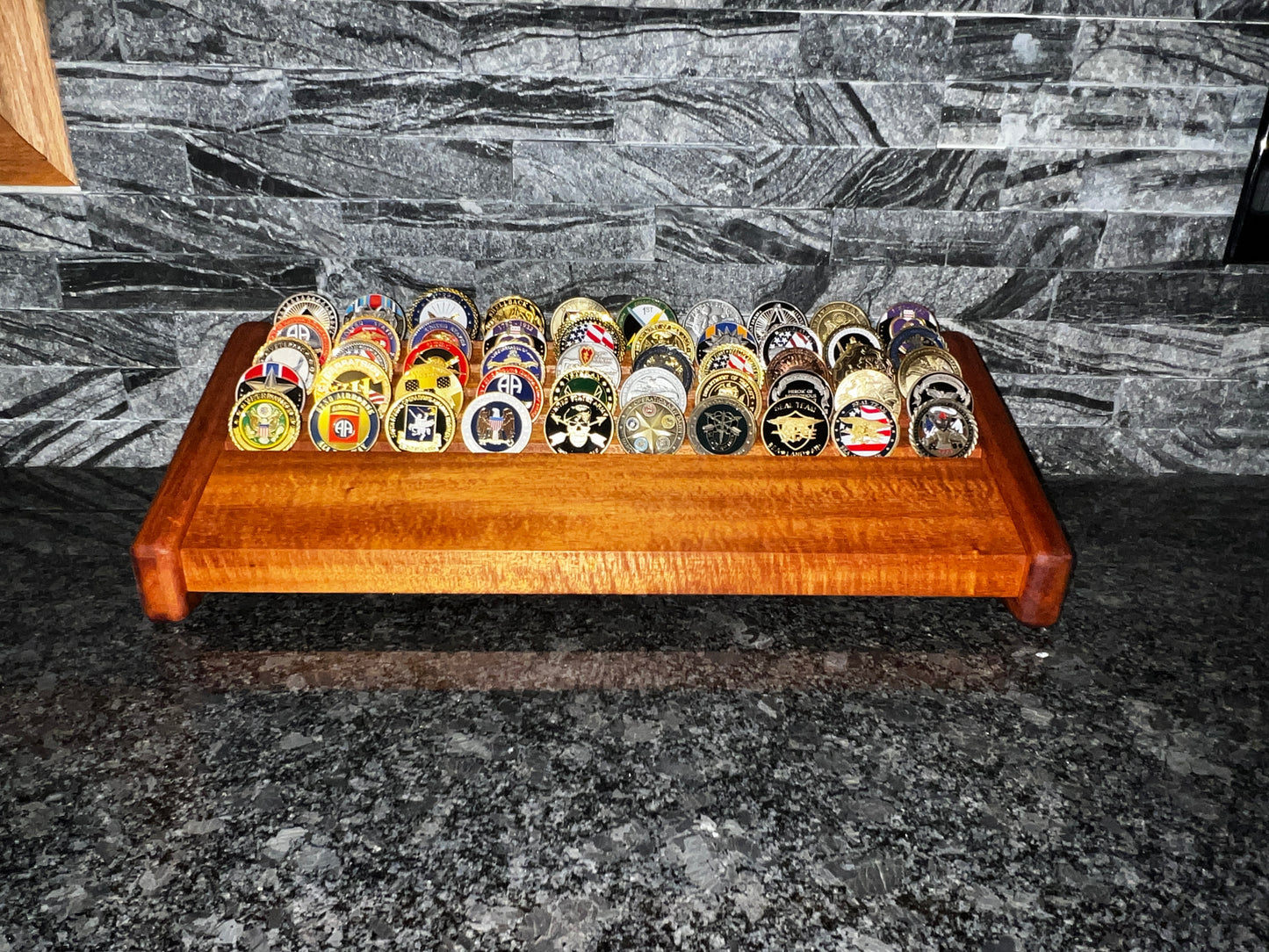Large Mahogany Challenge Coin Display