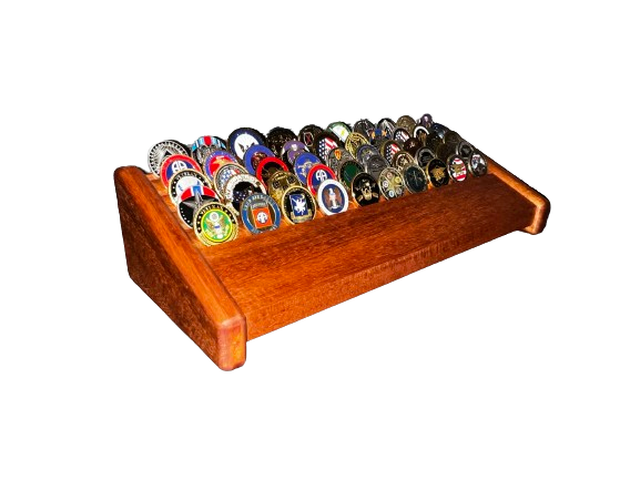 Large Mahogany Challenge Coin Display