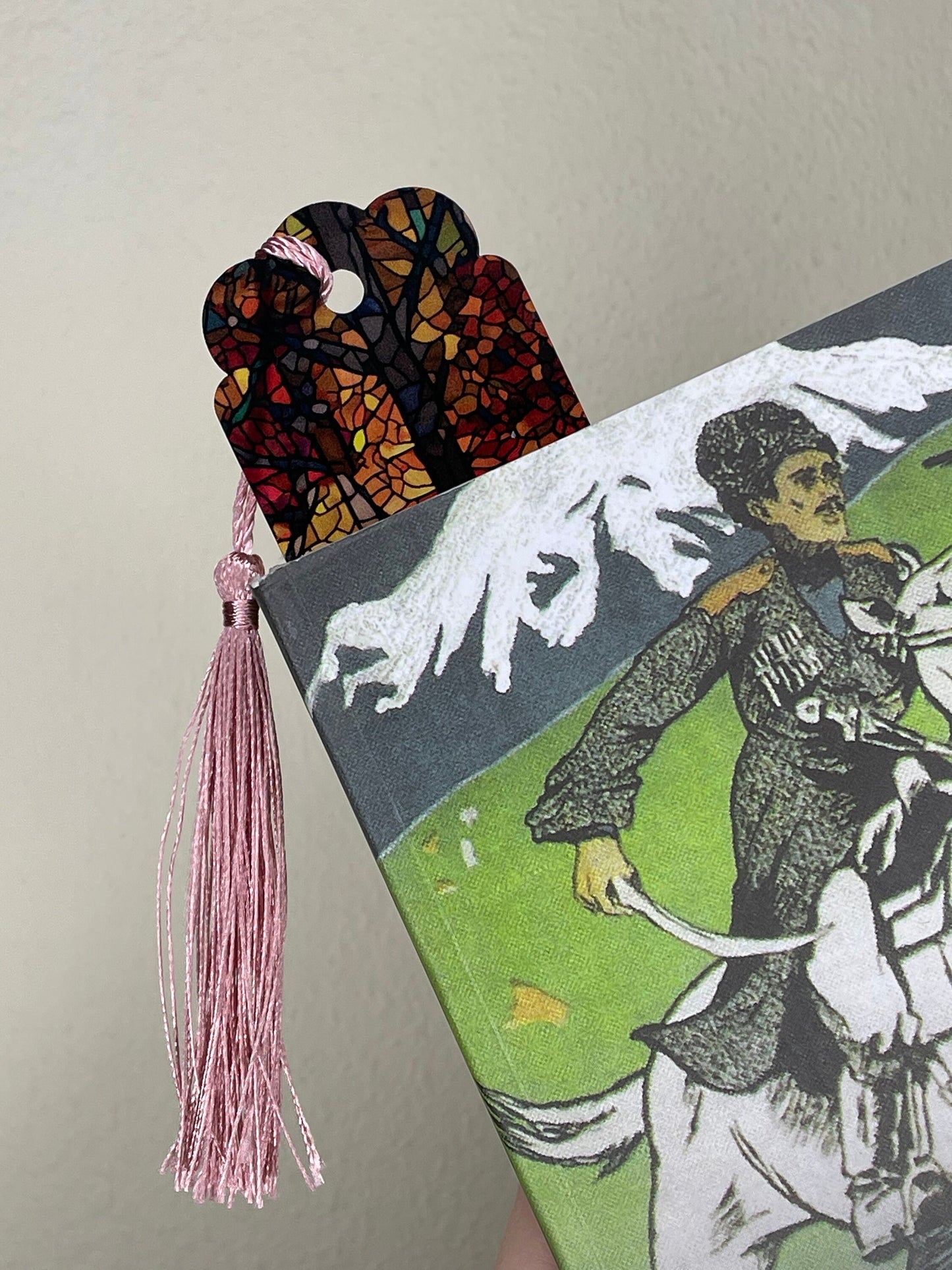 Stained Glass Autum Forest Bookmark Acrylic with a Tassel