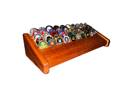 Large Mahogany Challenge Coin Display