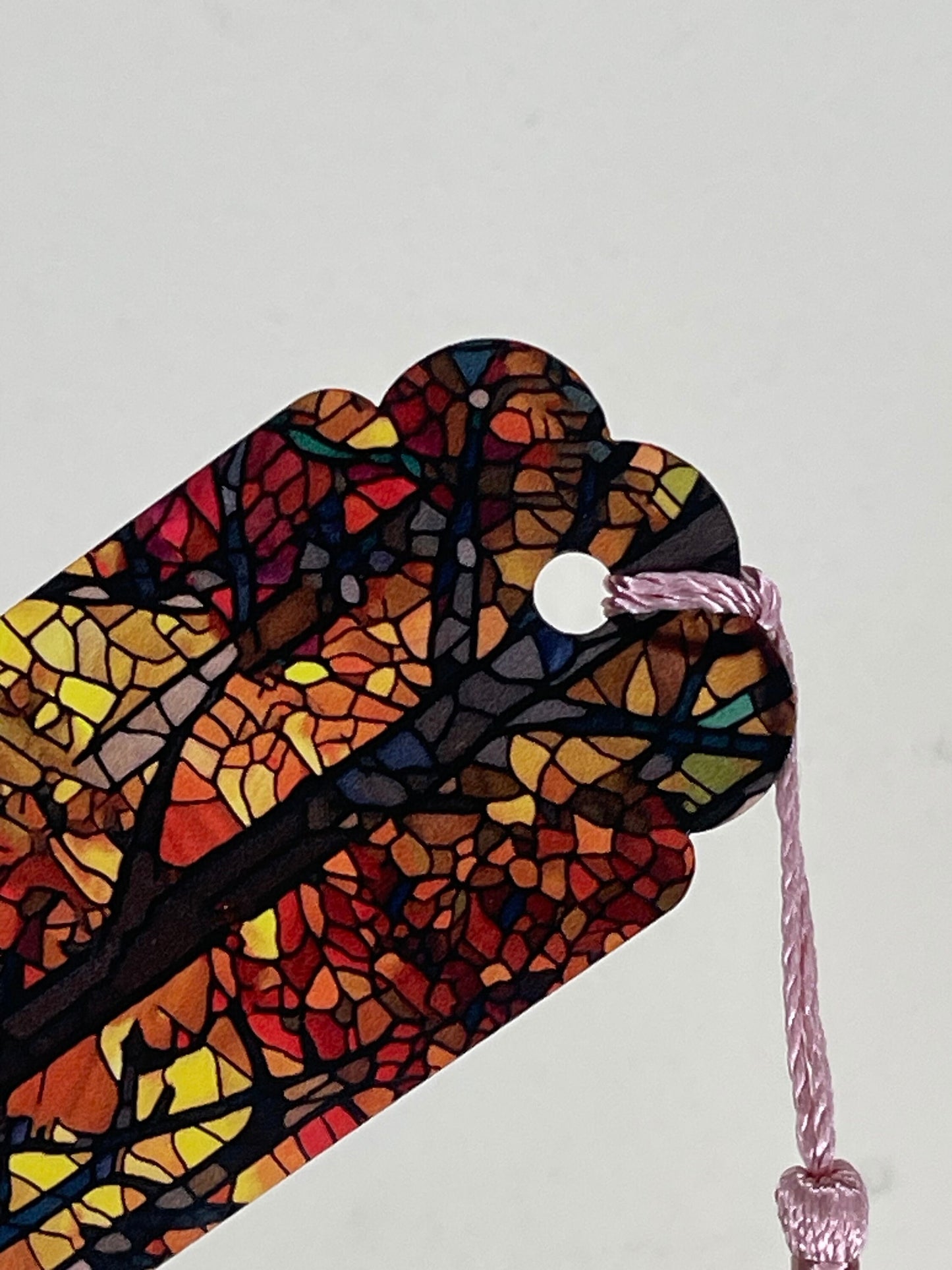 Stained Glass Autum Forest Bookmark Acrylic with a Tassel