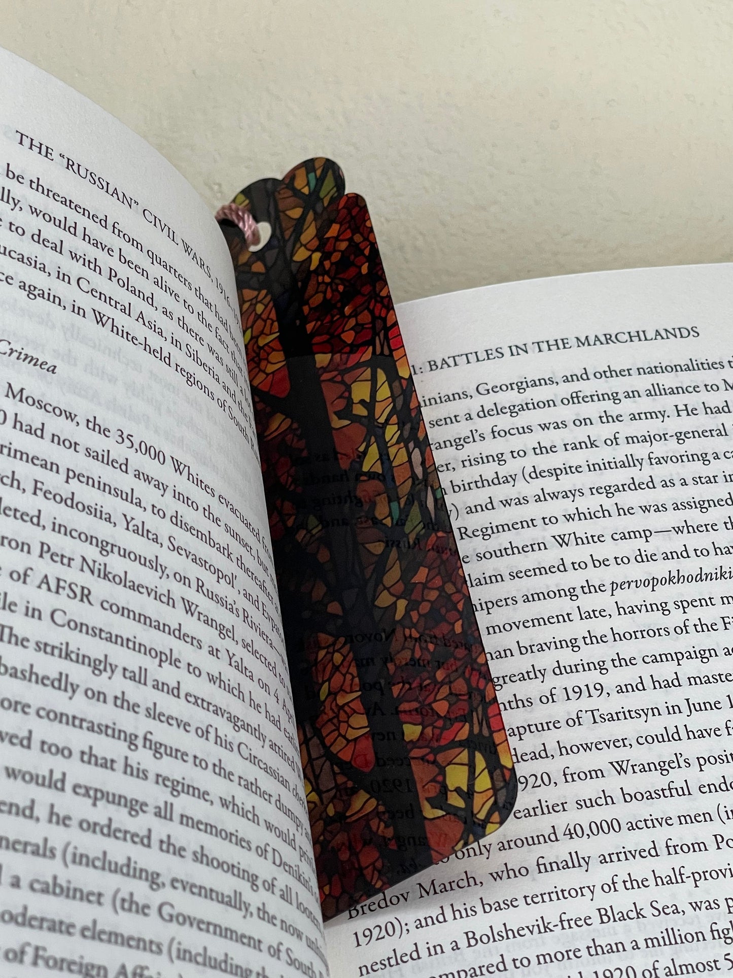 Stained Glass Autum Forest Bookmark Acrylic with a Tassel